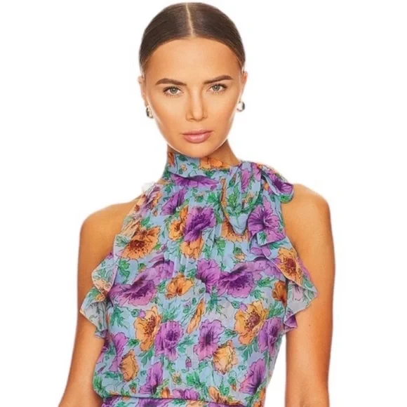 VERONICA BEARD Dali Floral Silk Top - Picture 9 of 12